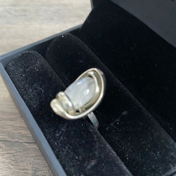 White Beach Sea Glass Adjustable Silver Ring Sz 7 - Picture 4 of 10